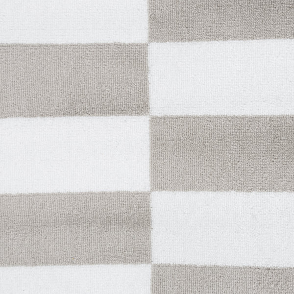 PLYH Checkered Stripes White/Grey Area Rug Wayfair Canada